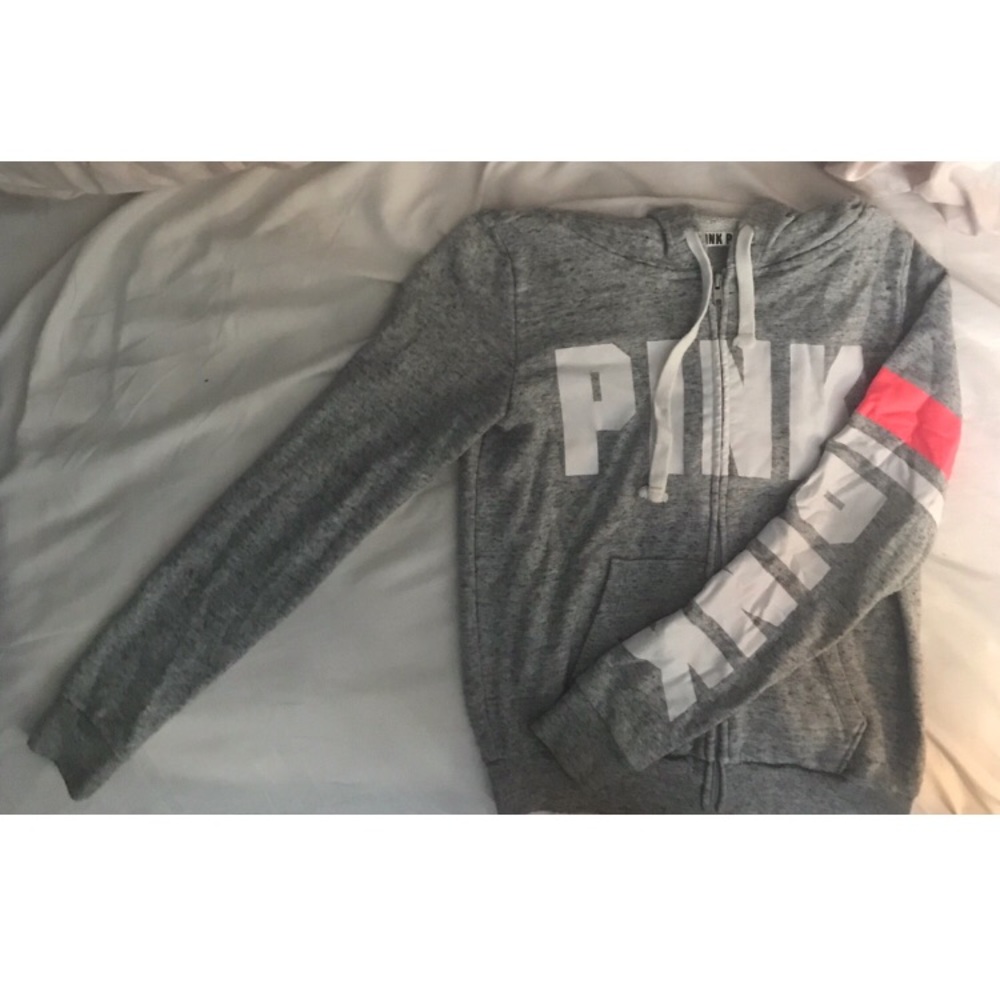 Pink vs gray zip up hoodie jacket
